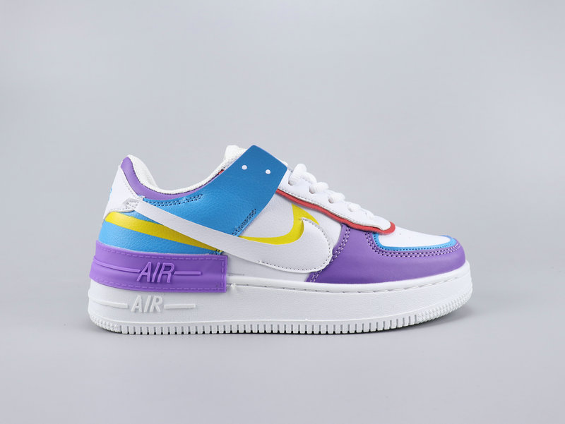 2020 Nike Air Force 1 Shadow White Purple Blue Yellow Shoes For Women